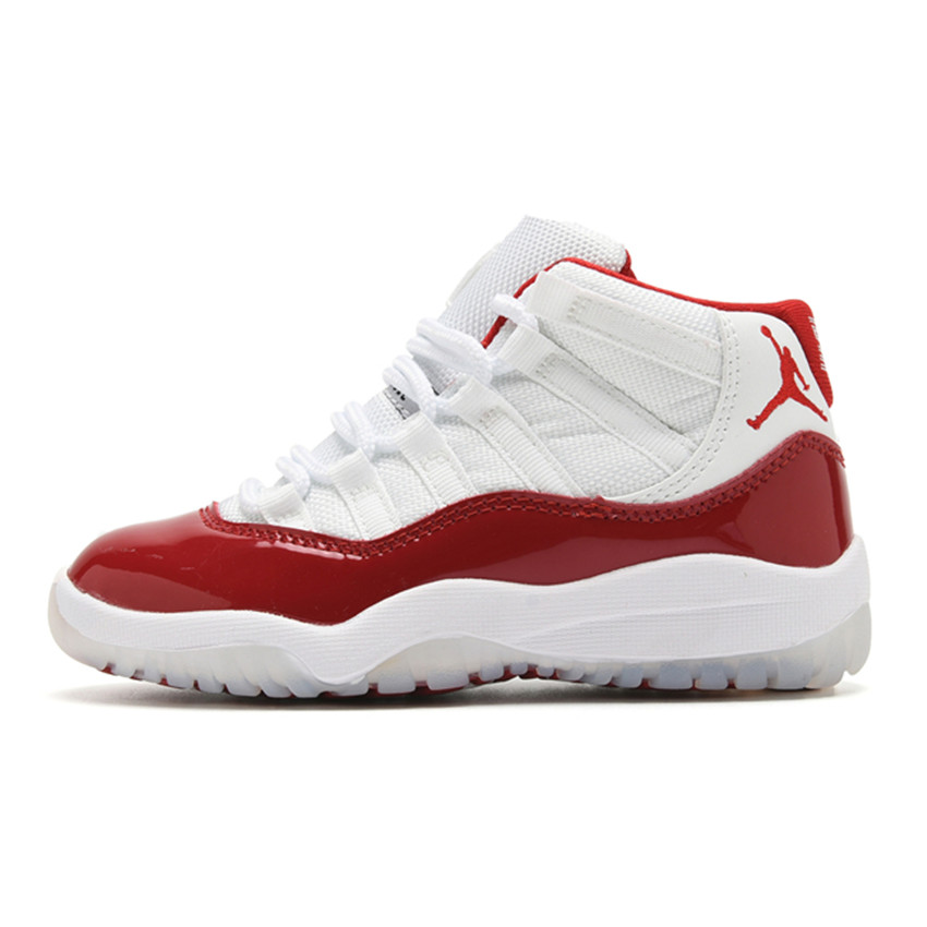 Youth White/Red Running Weapon Air Jordan 11 Shoes 023